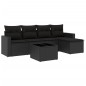vidaXL 6-tlg. Garten-Sofagarnitur mit Kissen Schwarz Poly Rattan vidaXL 6-tlg. Garten-Sofagarnitur mit Kissen Schwarz Poly Rattan