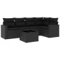 vidaXL 6-tlg. Garten-Sofagarnitur mit Kissen Schwarz Poly Rattan vidaXL 6-tlg. Garten-Sofagarnitur mit Kissen Schwarz Poly Rattan