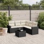 vidaXL 6-tlg. Garten-Sofagarnitur mit Kissen Schwarz Poly Rattan vidaXL 6-tlg. Garten-Sofagarnitur mit Kissen Schwarz Poly Rattan