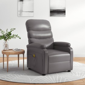 vidaXL Massagesessel Grau Kunstleder