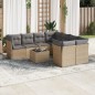 vidaXL 9-tlg. Garten-Sofagarnitur mit Kissen Beige Poly Rattan vidaXL 9-tlg. Garten-Sofagarnitur mit Kissen Beige Poly Rattan