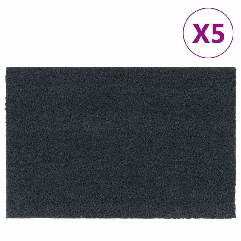 vidaXL Fußmatten 5 Stk. Dunkelgrau 40x60 cm Kokosfaser Getuftet vidaXL Fußmatten 5 Stk. Dunkelgrau 40x60 cm Kokosfaser Getuftet