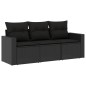 vidaXL 3-tlg. Garten-Sofagarnitur mit Kissen Schwarz Poly Rattan vidaXL 3-tlg. Garten-Sofagarnitur mit Kissen Schwarz Poly Rattan