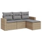 vidaXL 4-tlg. Garten-Sofagarnitur mit Kissen Beige Poly Rattan vidaXL 4-tlg. Garten-Sofagarnitur mit Kissen Beige Poly Rattan