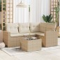 vidaXL 5-tlg. Garten-Sofagarnitur mit Kissen Beige Poly Rattan vidaXL 5-tlg. Garten-Sofagarnitur mit Kissen Beige Poly Rattan