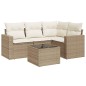vidaXL 5-tlg. Garten-Sofagarnitur mit Kissen Beige Poly Rattan vidaXL 5-tlg. Garten-Sofagarnitur mit Kissen Beige Poly Rattan