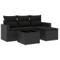 vidaXL 5-tlg. Garten-Sofagarnitur mit Kissen Schwarz Poly Rattan vidaXL 5-tlg. Garten-Sofagarnitur mit Kissen Schwarz Poly Rattan