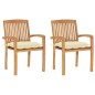 Gartenstühle 2 Stk. mit Cremeweißen Kissen Massivholz Teak Gartenstühle 2 Stk. mit Cremeweißen Kissen Massivholz Teak