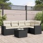 vidaXL 6-tlg. Garten-Sofagarnitur mit Kissen Schwarz Poly Rattan vidaXL 6-tlg. Garten-Sofagarnitur mit Kissen Schwarz Poly Rattan