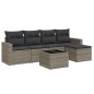 vidaXL 6-tlg. Garten-Sofagarnitur mit Kissen Grau Poly Rattan vidaXL 6-tlg. Garten-Sofagarnitur mit Kissen Grau Poly Rattan