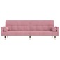 vidaXL Schlafsofa mit Kissen Rosa Samt