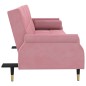 vidaXL Schlafsofa mit Kissen Rosa Samt