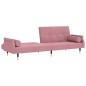 vidaXL Schlafsofa mit Kissen Rosa Samt