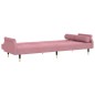 vidaXL Schlafsofa mit Kissen Rosa Samt