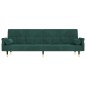 vidaXL Schlafsofa mit Kissen Dunkelgrün Samt vidaXL Schlafsofa mit Kissen Dunkelgrün Samt