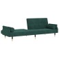 vidaXL Schlafsofa mit Kissen Dunkelgrün Samt vidaXL Schlafsofa mit Kissen Dunkelgrün Samt