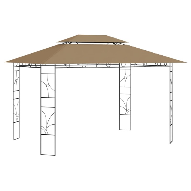 vidaXL Pavillon 4x3x2,7 m Taupe 160 g/m² vidaXL Pavillon 4x3x2,7 m Taupe 160 g/m²