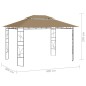 vidaXL Pavillon 4x3x2,7 m Taupe 160 g/m² vidaXL Pavillon 4x3x2,7 m Taupe 160 g/m²