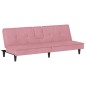 vidaXL Schlafsofa mit Getränkehaltern Rosa Samt vidaXL Schlafsofa mit Getränkehaltern Rosa Samt