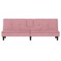 vidaXL Schlafsofa mit Getränkehaltern Rosa Samt vidaXL Schlafsofa mit Getränkehaltern Rosa Samt