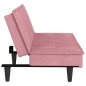 vidaXL Schlafsofa mit Getränkehaltern Rosa Samt vidaXL Schlafsofa mit Getränkehaltern Rosa Samt