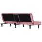 vidaXL Schlafsofa mit Getränkehaltern Rosa Samt vidaXL Schlafsofa mit Getränkehaltern Rosa Samt
