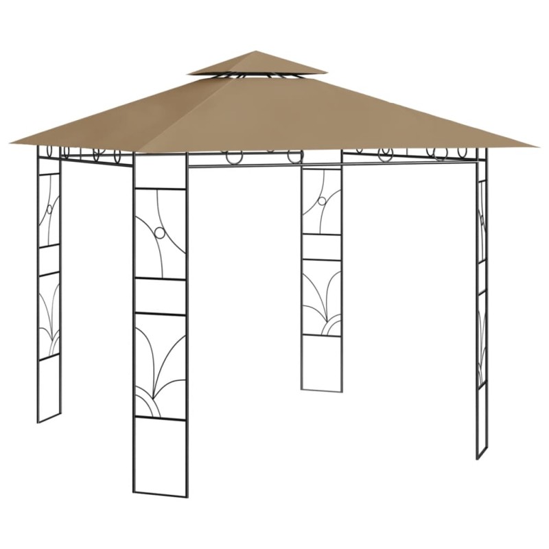 vidaXL Pavillon 3x3x2,7 m Taupe 160 g/m² vidaXL Pavillon 3x3x2,7 m Taupe 160 g/m²