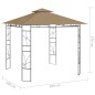 vidaXL Pavillon 3x3x2,7 m Taupe 160 g/m² vidaXL Pavillon 3x3x2,7 m Taupe 160 g/m²