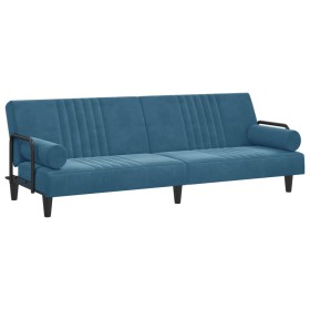 vidaXL Schlafsofa mit Armlehnen Blau Samt