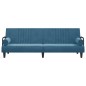 vidaXL Schlafsofa mit Armlehnen Blau Samt vidaXL Schlafsofa mit Armlehnen Blau Samt