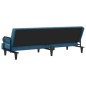 vidaXL Schlafsofa mit Armlehnen Blau Samt vidaXL Schlafsofa mit Armlehnen Blau Samt