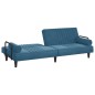 vidaXL Schlafsofa mit Armlehnen Blau Samt vidaXL Schlafsofa mit Armlehnen Blau Samt
