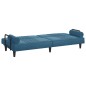 vidaXL Schlafsofa mit Armlehnen Blau Samt vidaXL Schlafsofa mit Armlehnen Blau Samt