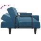vidaXL Schlafsofa mit Armlehnen Blau Samt vidaXL Schlafsofa mit Armlehnen Blau Samt