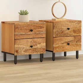 vidaXL Nachttische 2 Stk. 40x33x46 cm Massivholz Akazie