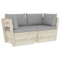 vidaXL Garten-Palettensofa 2-Sitzer mit Kissen Fichtenholz vidaXL Garten-Palettensofa 2-Sitzer mit Kissen Fichtenholz