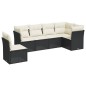 vidaXL 6-tlg. Garten-Sofagarnitur mit Kissen Schwarz Poly Rattan vidaXL 6-tlg. Garten-Sofagarnitur mit Kissen Schwarz Poly Rattan