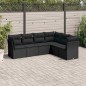 vidaXL 6-tlg. Garten-Sofagarnitur mit Kissen Schwarz Poly Rattan vidaXL 6-tlg. Garten-Sofagarnitur mit Kissen Schwarz Poly Rattan