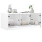 vidaXL Couchtisch mit Glastüren Weiß 102x50x42 cm vidaXL Couchtisch mit Glastüren Weiß 102x50x42 cm