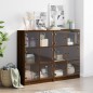 vidaXL Bücherregal mit Türen Braun Eichen-Optik 136x37x109 cm vidaXL Bücherregal mit Türen Braun Eichen-Optik 136x37x109 cm
