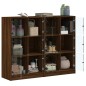 vidaXL Bücherregal mit Türen Braun Eichen-Optik 136x37x109 cm vidaXL Bücherregal mit Türen Braun Eichen-Optik 136x37x109 cm