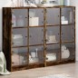 vidaXL Bücherregal mit Türen Räuchereiche 136x37x109 cm Holzwerkstoff vidaXL Bücherregal mit Türen Räuchereiche 136x37x109 cm Holzwerkstoff