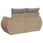 vidaXL Gartensofa mit Kissen 2-Sitzer Beige Poly Rattan vidaXL Gartensofa mit Kissen 2-Sitzer Beige Poly Rattan