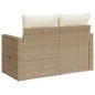 vidaXL Gartensofa mit Kissen 2-Sitzer Beige Poly Rattan vidaXL Gartensofa mit Kissen 2-Sitzer Beige Poly Rattan