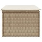 vidaXL Gartenhocker mit Kissen Beige 55x55x37 cm Poly Rattan vidaXL Gartenhocker mit Kissen Beige 55x55x37 cm Poly Rattan