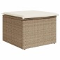 vidaXL Gartenhocker mit Kissen Beige 55x55x37 cm Poly Rattan vidaXL Gartenhocker mit Kissen Beige 55x55x37 cm Poly Rattan