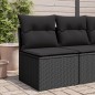vidaXL Gartensofa ohne Armlehnen mit Kissen Schwarz Poly Rattan vidaXL Gartensofa ohne Armlehnen mit Kissen Schwarz Poly Rattan