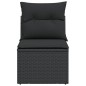 vidaXL Gartensofa ohne Armlehnen mit Kissen Schwarz Poly Rattan vidaXL Gartensofa ohne Armlehnen mit Kissen Schwarz Poly Rattan
