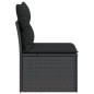 vidaXL Gartensofa ohne Armlehnen mit Kissen Schwarz Poly Rattan vidaXL Gartensofa ohne Armlehnen mit Kissen Schwarz Poly Rattan