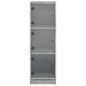 vidaXL Highboard mit Glastüren Betongrau 35x37x109 cm vidaXL Highboard mit Glastüren Betongrau 35x37x109 cm